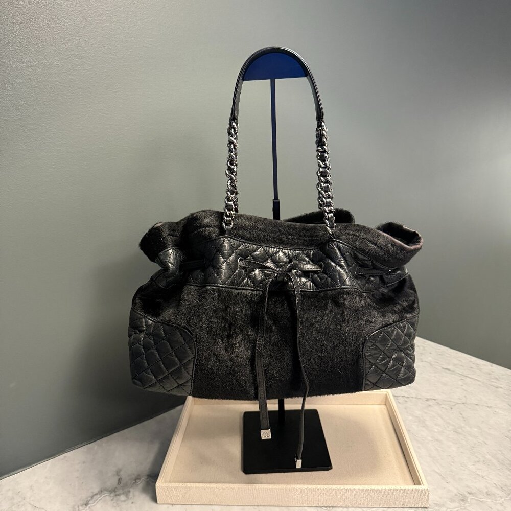 Chanel Matelassé Pony-Style Calfskin Shoulder Bag